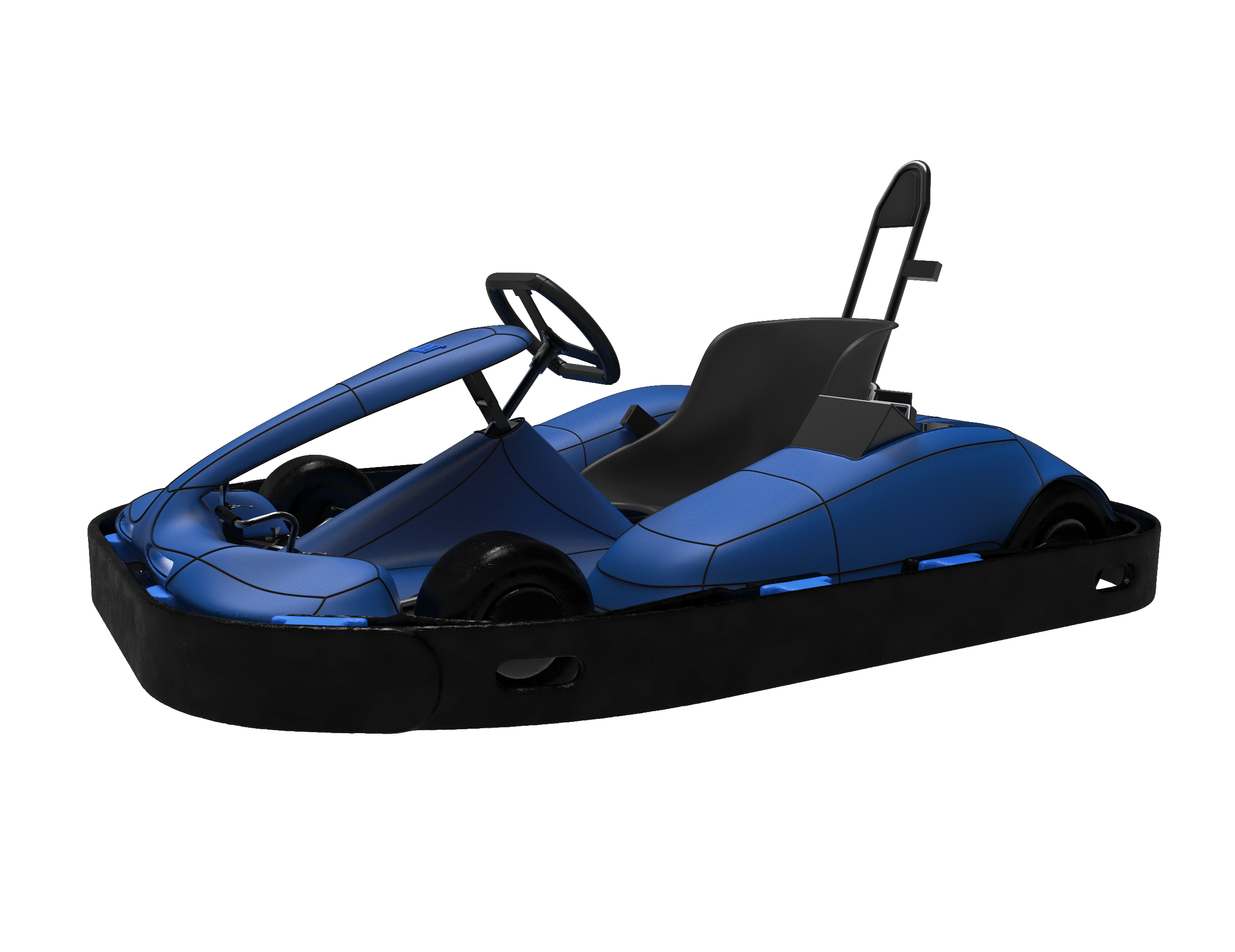 JOLT Electric Go-Kart Side View with Quick Swap Battery