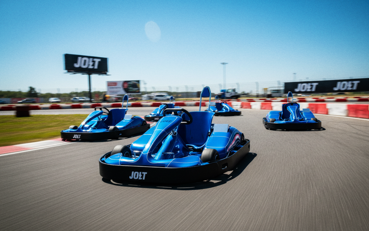JOLT Electric Go-Karts Racing on Professional Track