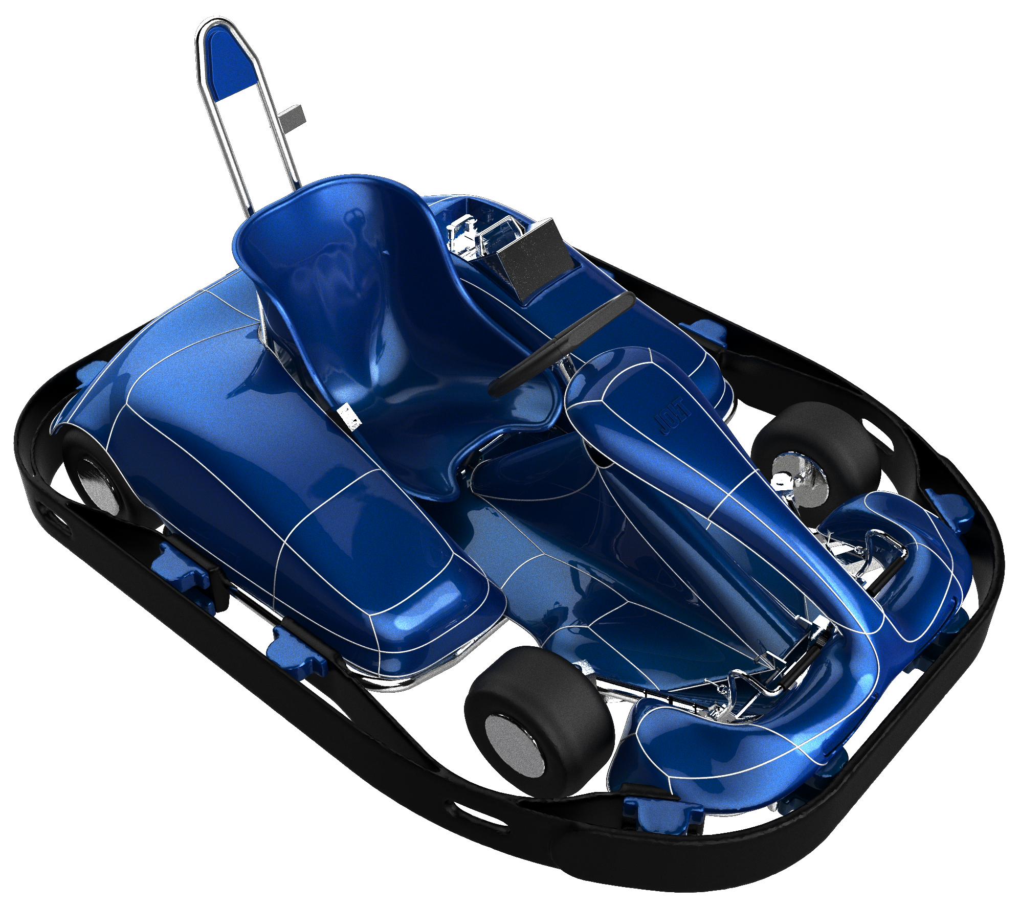 JOLT Electric Go-Kart - 3D Technical Render with Battery System